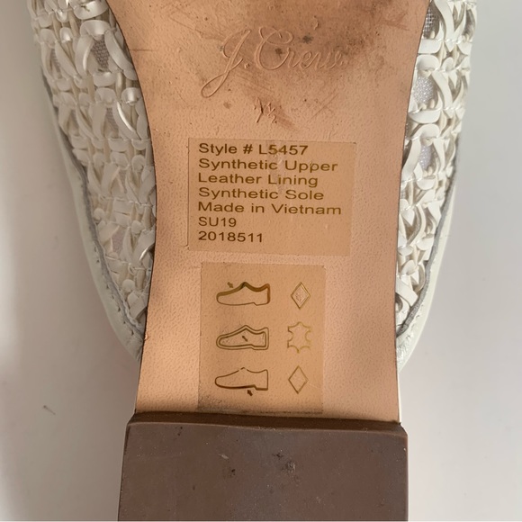 J. Crew Pointed toe Woven Slide Sandal mules white - Picture 5 of 9